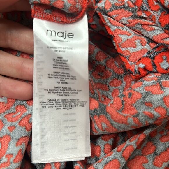 MAJE
Ruffle-trimmed leopard-print crepe mini wrap dress 2 equal to US size 6 - Picture 8 of 9